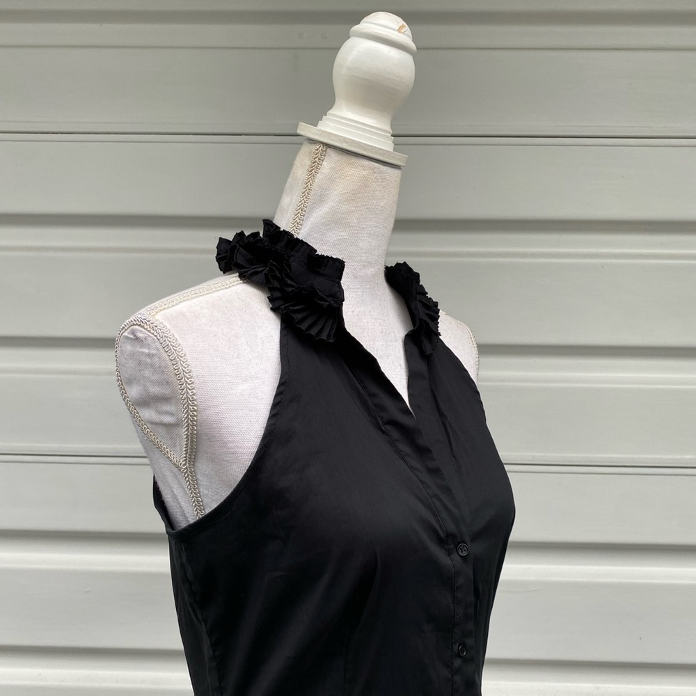 Black Ruffle Button Ruffle  Dress - Picture 7 of 8